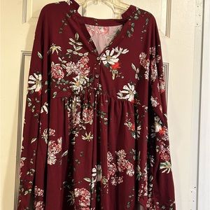 Maroon Plus Size Shirt 22W
